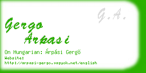 gergo arpasi business card
